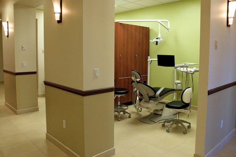 Room with a dental chair